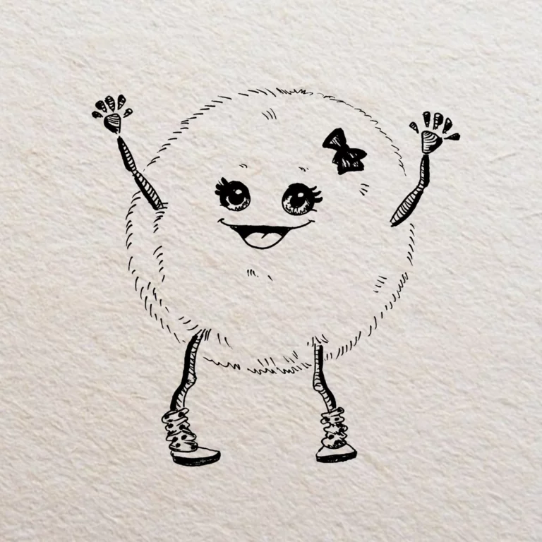 illustratie van een vrolijk bolletje